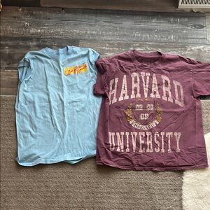 Harvard University and Blue Graphic T-Shirts